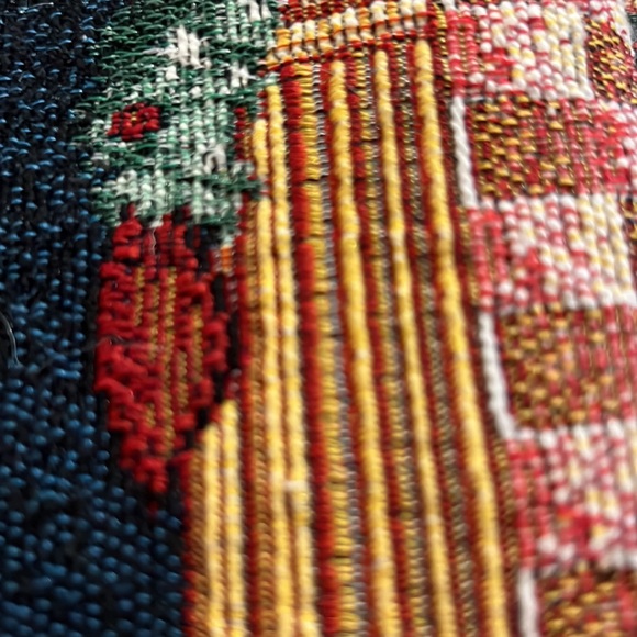 Holiday Table Runner Fireplace with Stockings Rockinghorse 70” Long 12” wide - Picture 11 of 11